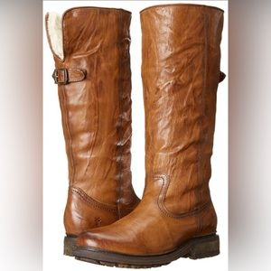 Frye Valerie Pull on Cowboy Boots-Cognac Size 8